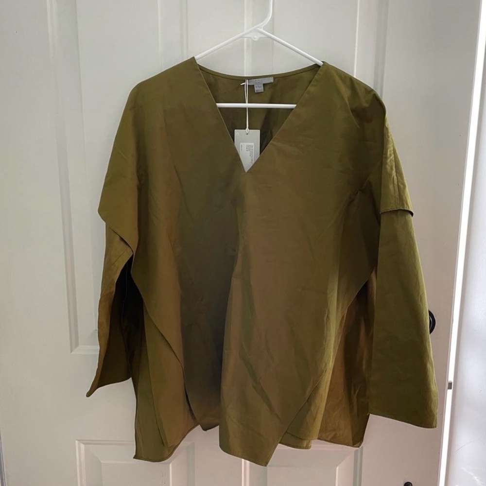 NWT Cos Olive Green V-Neck Blouse